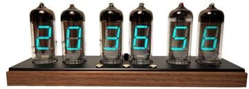 Uplift Picks IV11 VFD Tube Clock With LED Backlight And Retro Wood Base b