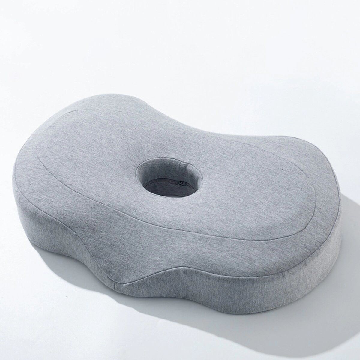 INF Ergonomisches Memory-Foam-Nackenkissen mit zonaler zervikaler Unterstützung, Ohr-Druckentlastung und abnehmbarem, Hellgrau