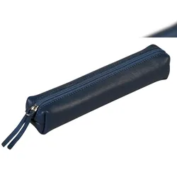 Clairefontaine 4x Lawrence Schlampermäppchen Leder SLIM 19,5x2,5x4cm blau - 410079C