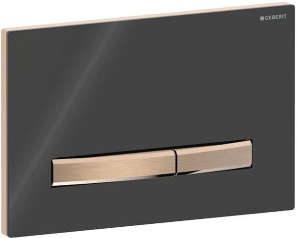 Geberit Sigma 50 Square Betätigungsplatte 115670DW2 Deckplatte schwarz, Platte/Taste rotgold, für 2-Mengen-Spülung