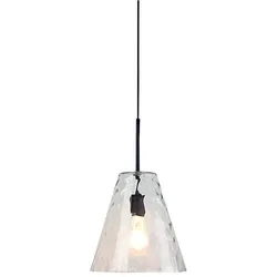 Pendelleuchte Hängelampe Wohnzimmerlampe Transparent Klar Glas Metall H 128 cm