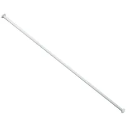 Ekershop Alu Duschvorhangstange Teleskopstange von 70 bis 120 cm Weiß ohne Bohren für Duschvorhang