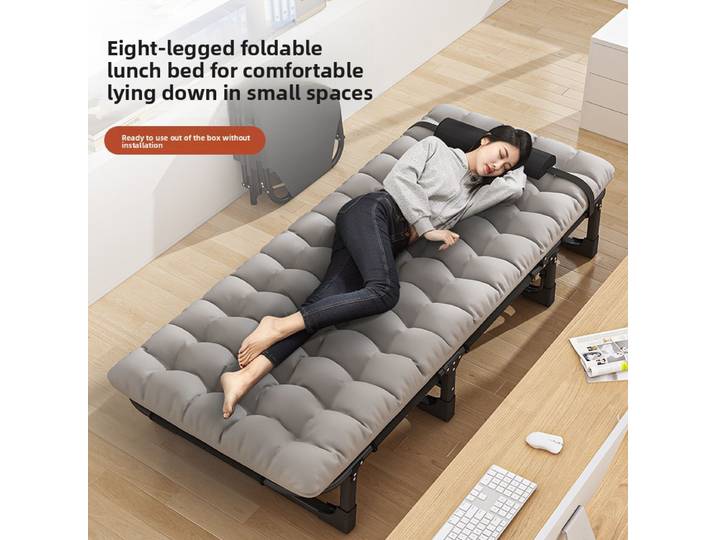 Lit pliant bureau simple en métal ménage sieste pliant inclinable multi-fonctionnel lit de camp adulte sieste artefact