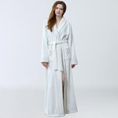 LightInthebox Women Fleece Shawl Collar Bathrobe,Plushed Bathrobe Long Robe Fleece - Plush Long Robefor wedding