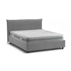 Geras - Doppelbett, Grau, Inkl. Matratze Made in Italy