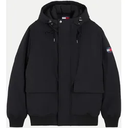 Wasserabweisende Bomber-Jacke mit Kapuze Schwarz L