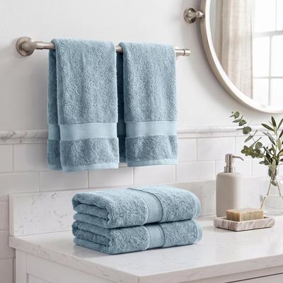 Superior 100% Egyptian Cotton Hand Towel Set of 4, 800 GSM Plush Heavyweight Towels