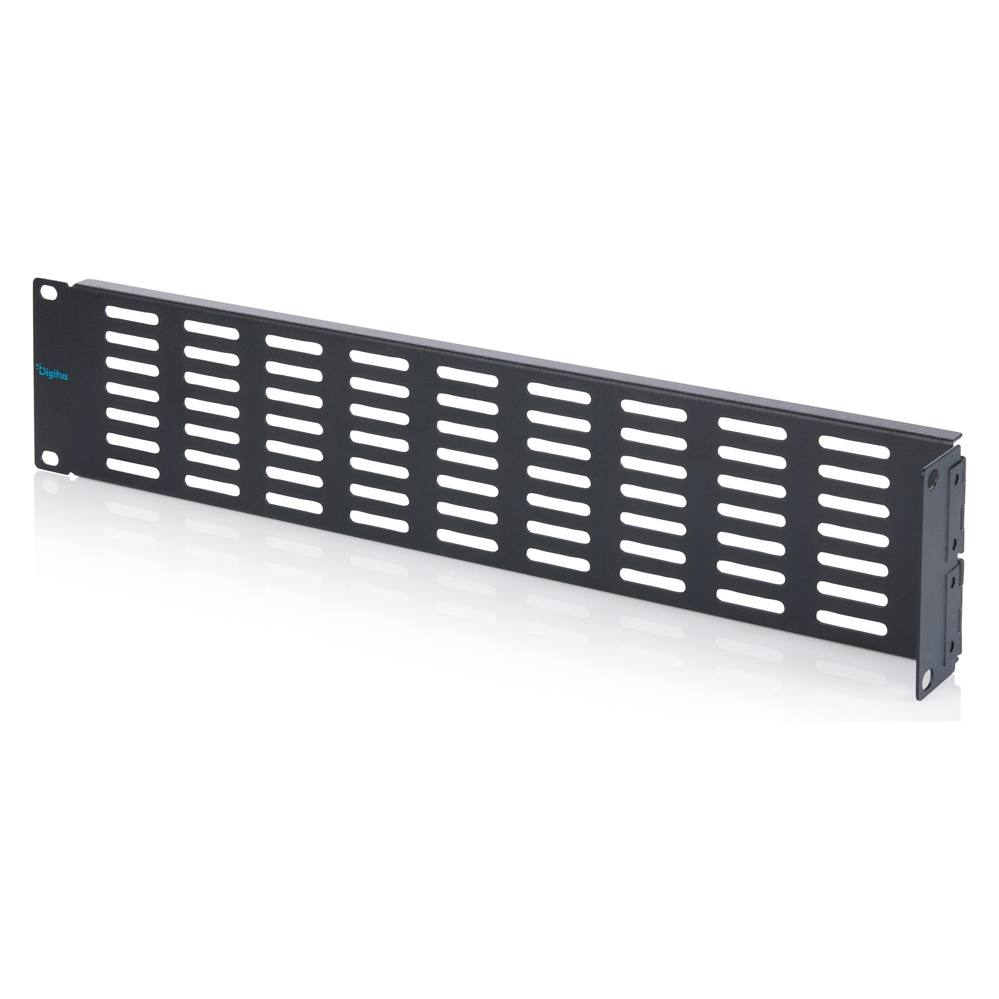 Digitus 2HE Blindabdeckung mit Lüftungsgitter u. Scharnier schwarz (RAL 9005) (DN-97695)