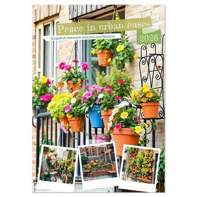 Peace in urban oases - Snapshots between concrete and blossom (Wall Calendar 2026 DIN A3 portrait), CALVENDO 12 Month Wall Calendar