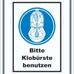 HB-Druck Bitte Klobürste benutzen Schild A5 (148x210mm)