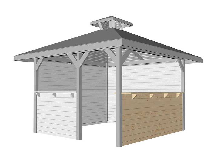 Weka Bausatz Tresenwand für Gartenoase 651 Gr.3 28 mm