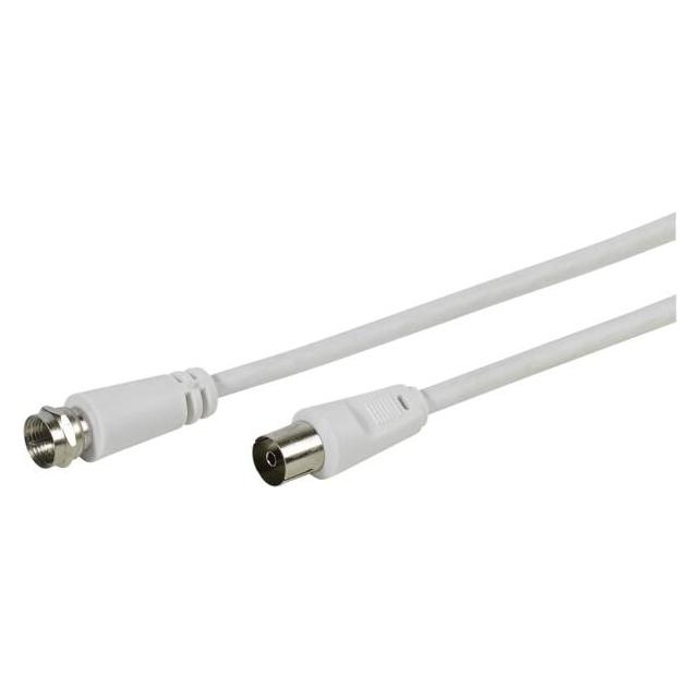 Vivanco Empfängeranschlusskabel F Stecker Koax Buchse 75dB, 5m (75 dB, Antennenkabel) (VVSAT50COAXFMW)