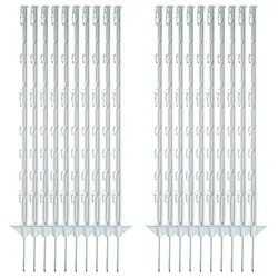 Electra Kunststoffpfahl 105 cm mit Doppeltritt - weiß - 20 Stück Weidezaunpfähle