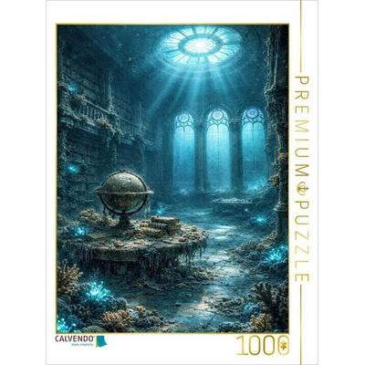 CALVENDO Puzzle Die versunkene Bibliothek - Steampunk Ruinen unter dem Meer | 1000 Teile Lege-Größe 64x48cm Foto-Puzzle für glückliche Stunden