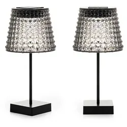 LUMIDA Garden 2 Solar-Tischleuchten Kristallglas-Optik Warmweiß/Farbwechsel Höhe 25,5cm, Ø 12,5cm