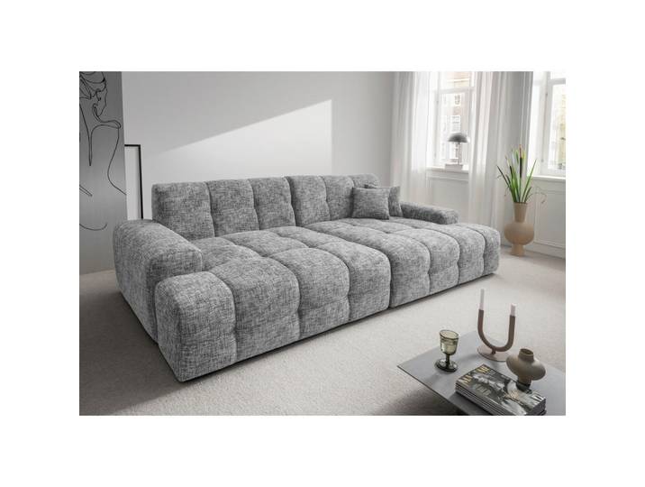 P & B Bigsofa, Silberfarben, Kunststoff, Uni, Füllung: Schaumstoff, 304x87x155 cm, Made in EU, Typenauswahl, Wohnzimmer, Sofas & Couches, Bigsofa