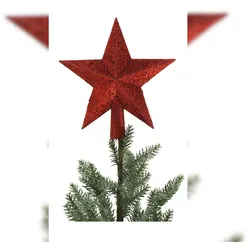 BURI Baumspitze Stern Christbaumspitze Tannenbaumspitze Baumschmuck Weihnachtsdeko rot