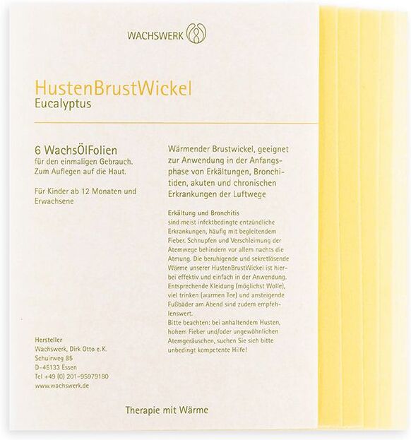 WACHSWERK Husten Brust Wickel Eucalyptus 6 St Folie