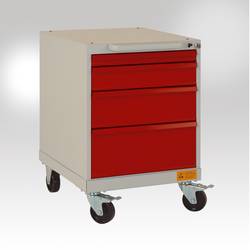 Manuflex LS1043.7035 ESD ESD-Schubfachschrank BASETEC mobil, Nutzhöhe 500 mm mit 4 Schubfächern, in lichtgrau RAL 7035