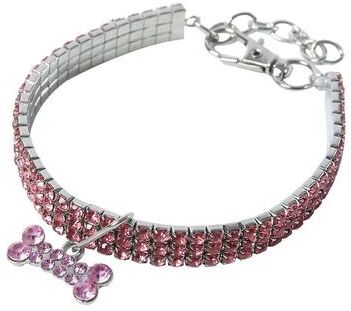 Uplifted Finds Luxe Crystal Rhinestone Pet Jewelry Collar 3 pink l