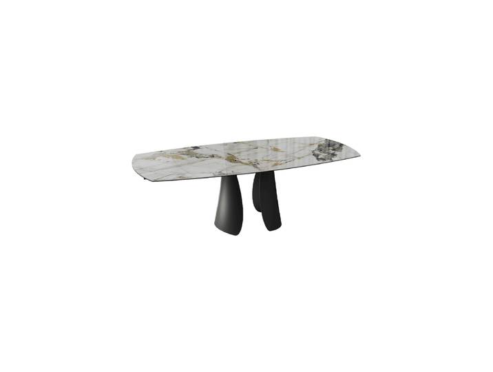 Ausziehbarer Designer Esstisch „Brisbane“ aus Keramik, in verschiedenen Grössen Doro glänzend 150-230 x 110 cm Akante Design
