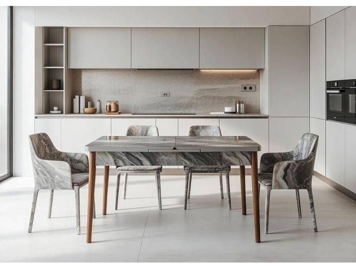 Xlmoebel Esszimmerstuhl Moderner Esszimmerstuhl in Silber mit weichem Komfort, Made in Europa