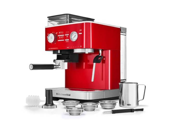 KitchenAid Siebträgermaschine mit Mahlwerk Liebesapfelrot