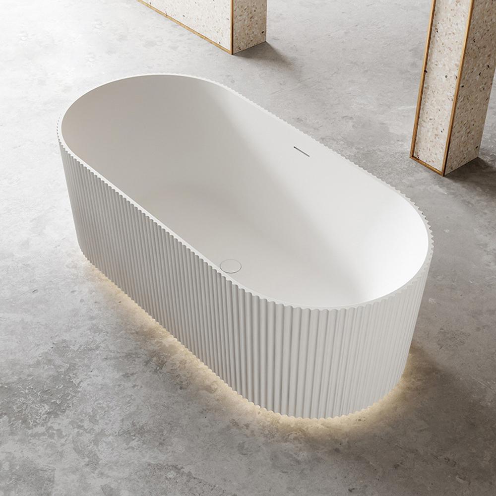 Badewanne, ovale Badewanne, freistehende Badewanne, Badewanne für das Badezimmer, gestreifte Badewanne, LED-Badewanne150*75*58cm/TW-7681-150/