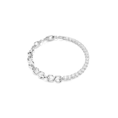 Armkette SWAROVSKI "Schmuck Geschenk MATRIX Armband", silber (metallfarben, kristallweiß, kristallweiß), Armbänder, Damen, Metall, Armkette, mit Swarovski Kristall, Zirkonia (synth.)