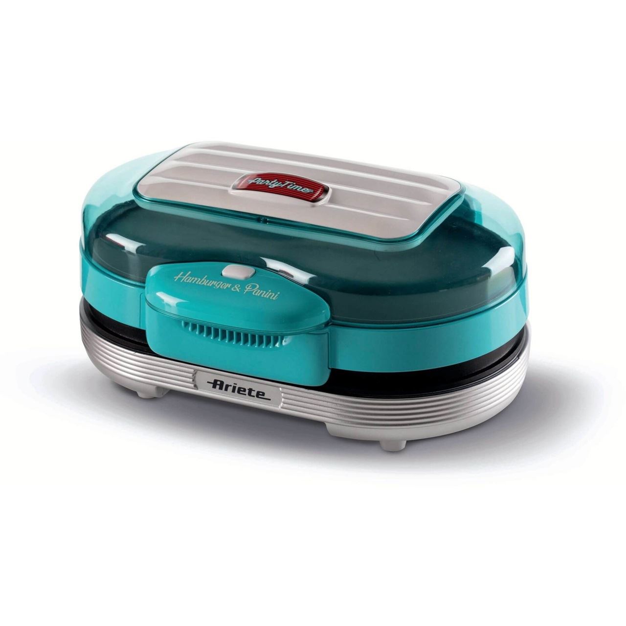 Ariete Hamburger-Grill Party Time (hellblau/silber, 1.200 Watt, 50's Style)