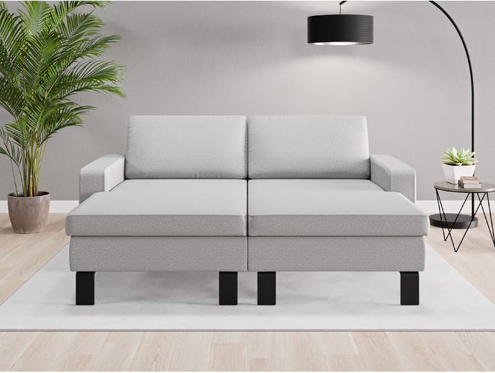 Loveseat Rio - Grau (Lichtgrau) - Softwolle