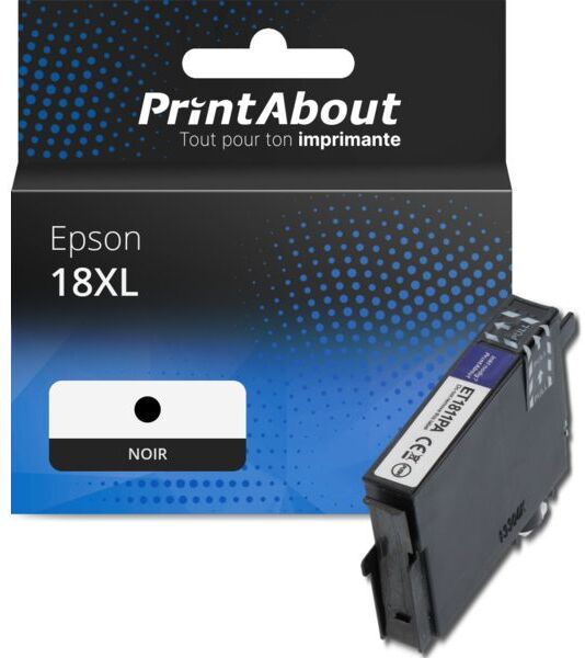 PrintAbout Cartouche compatible Epson 18XL (C13T18114012) - Noir - Grande capacité Noir