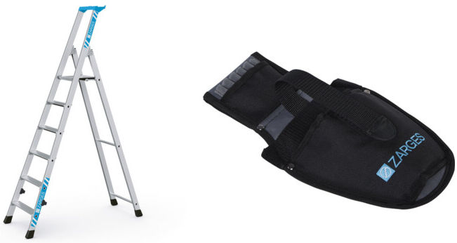 Set ZARGES Nova S - Stufen-Stehleiter 6 Stufen + Werkzeugtasche