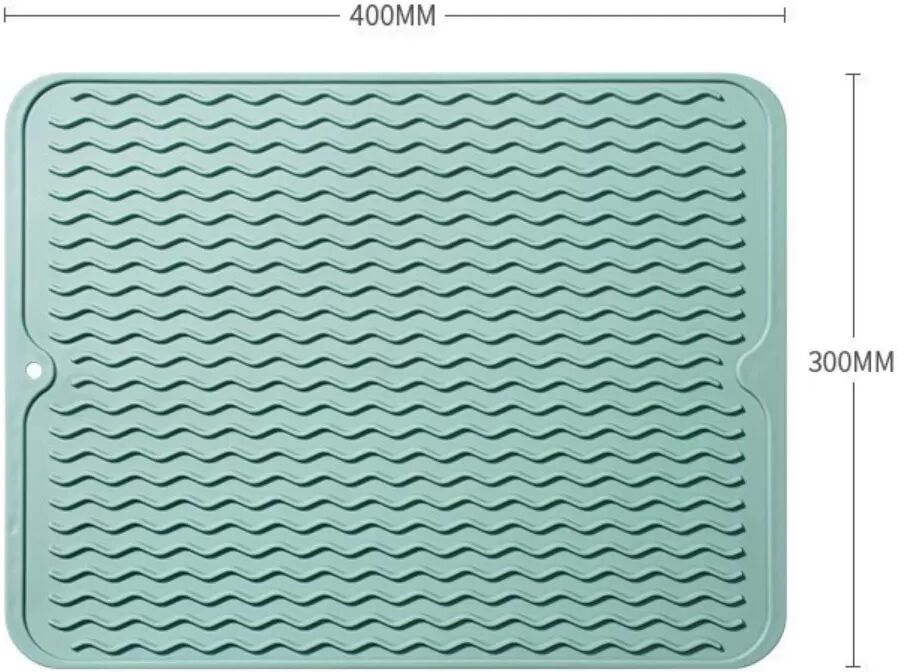 INF Silikon-Arbeitsplatten-Schutz und hitzebeständige Matte - Anti-Rutsch, Schnell entwässernd, Hitzebeständig bis 240°C, 40cm Grün