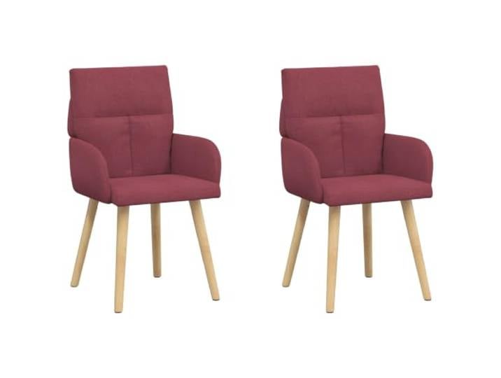 KKgypkn Esszimmerstuehle 2er Set Stoff Weinrot 60x56x96 cm Metallrahmen, Massivholz-Kautschukbeine, Armlehnen, atmungsaktiv, pflegeleicht