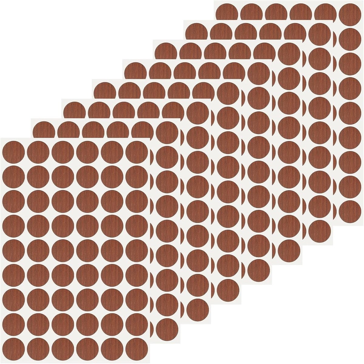 432 stuks Gatafdekkingsstickers Mahonie - Zelfklevende PVC Schroefdoppen voor Meubels
