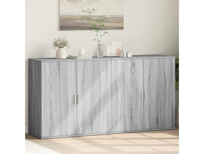 Jkghdrt 2 Stück Sideboard Grau Sonoma 79x38x80 cm Holzwerkstoff Sideboard-Set, 2 Stück, Grau Sonoma, Holzwerkstoff, robust, viel Stauraum, Ablagefläche, 80 cm hoch