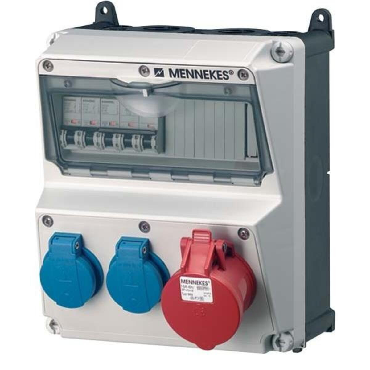 Mennekes 920005 Type F 5-polig Schroefdraad IP44 Kunststof Blauw Rood Wit