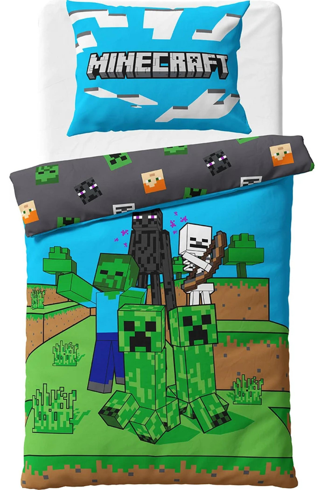 PHU CARBOTEX Minecraft beddengoed voor kinderen met monster afbeeldingen