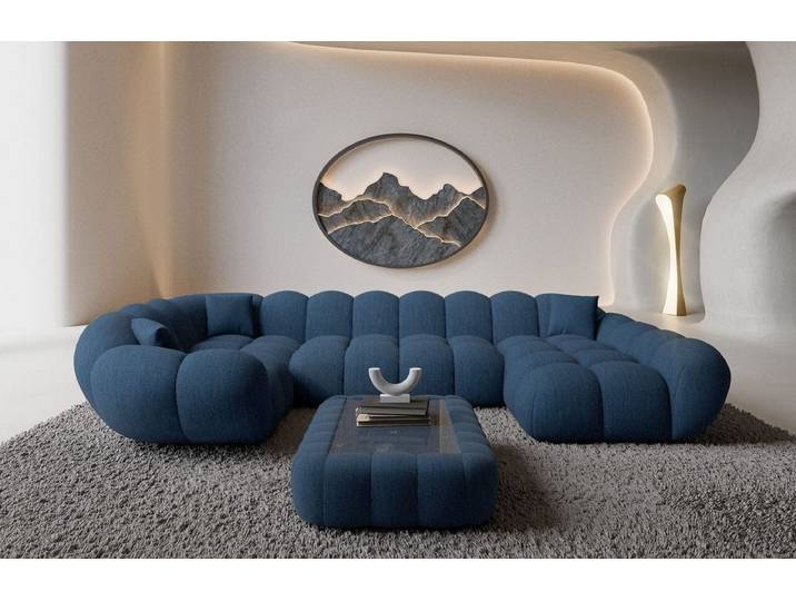 Stoff Wohnlandschaft Maleron U-Form