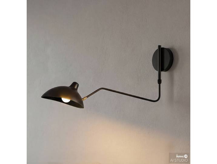Wandleuchte LENIX 25 x 40 x 65cm Schwarz Eisen, pulverbeschichtet E14