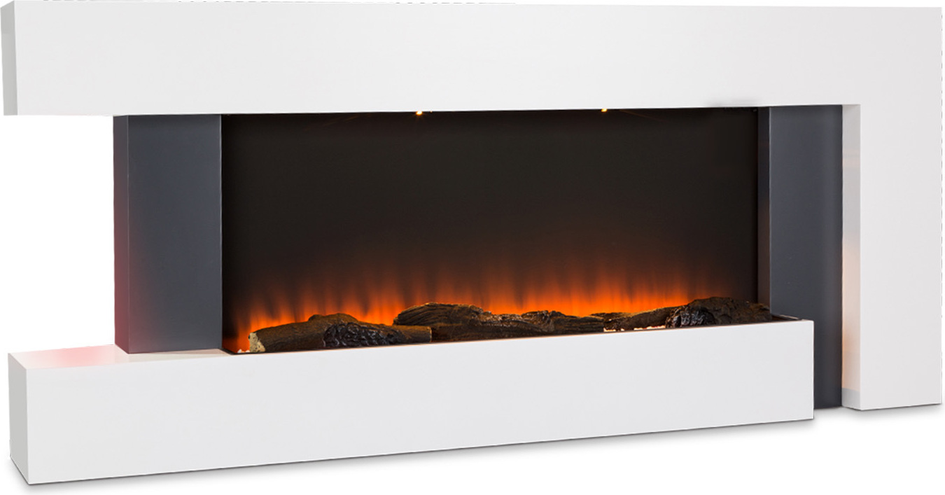 Klarstein Deko Kamin mit LED-Flammen, Elektro Kamin mit Heizung, 2000W Elektrischer Kamin, Sparsamer Kamin Elektrisch, Wandkamin mit Fernbedienung & Timer, Elektrische Kamine mit MDF-Gehäuse