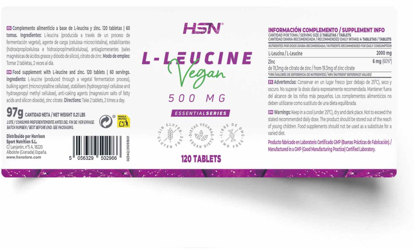 HSN L-leucina 500mg - 120 tabs - Pro-Hormona Crecimiento - Tabletas - 120  Servicios