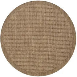 Balkonteppich Einfarbig Wetterfest Waschbar Strapazierfähig Terrasse Garten Rund Braun 120x120 cm – ORIANA von Kadima Design