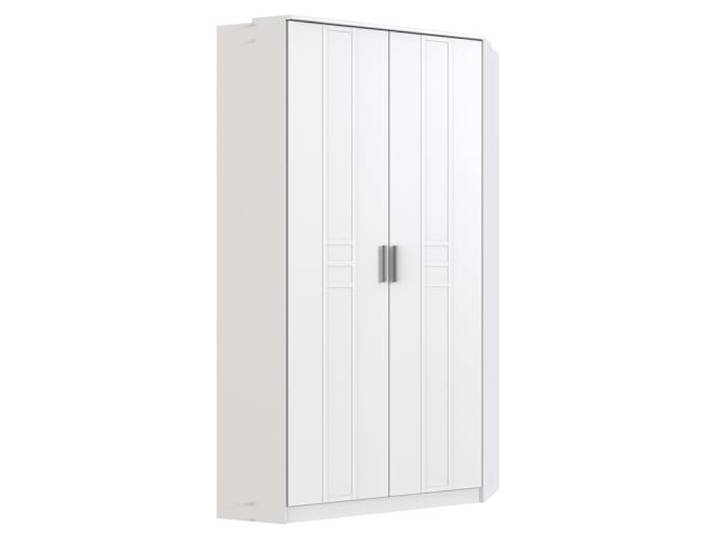 Lomadox Babyzimmer Kinderzimmer Schrank Kleiderschrank Eckkleiderschrank in weiß modern