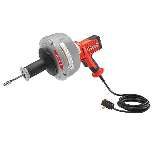 RIDGID 36043 K-45AF-5 Gootsteenmachine met C-1 5/16 Inch Veer met Binnenkern en Autofeed Control, 230-Volt Afvoerreiniger, Rood