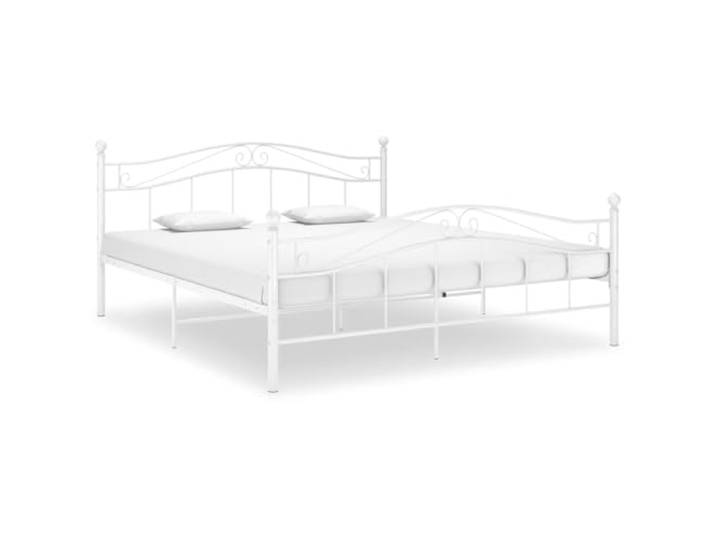 RJPLMFV Bettgestell, Weiß, Metall, 200 x 200 cm Pulverbeschichtete Stahlkonstruktion, inklusive Lattenrost, robust und langlebig