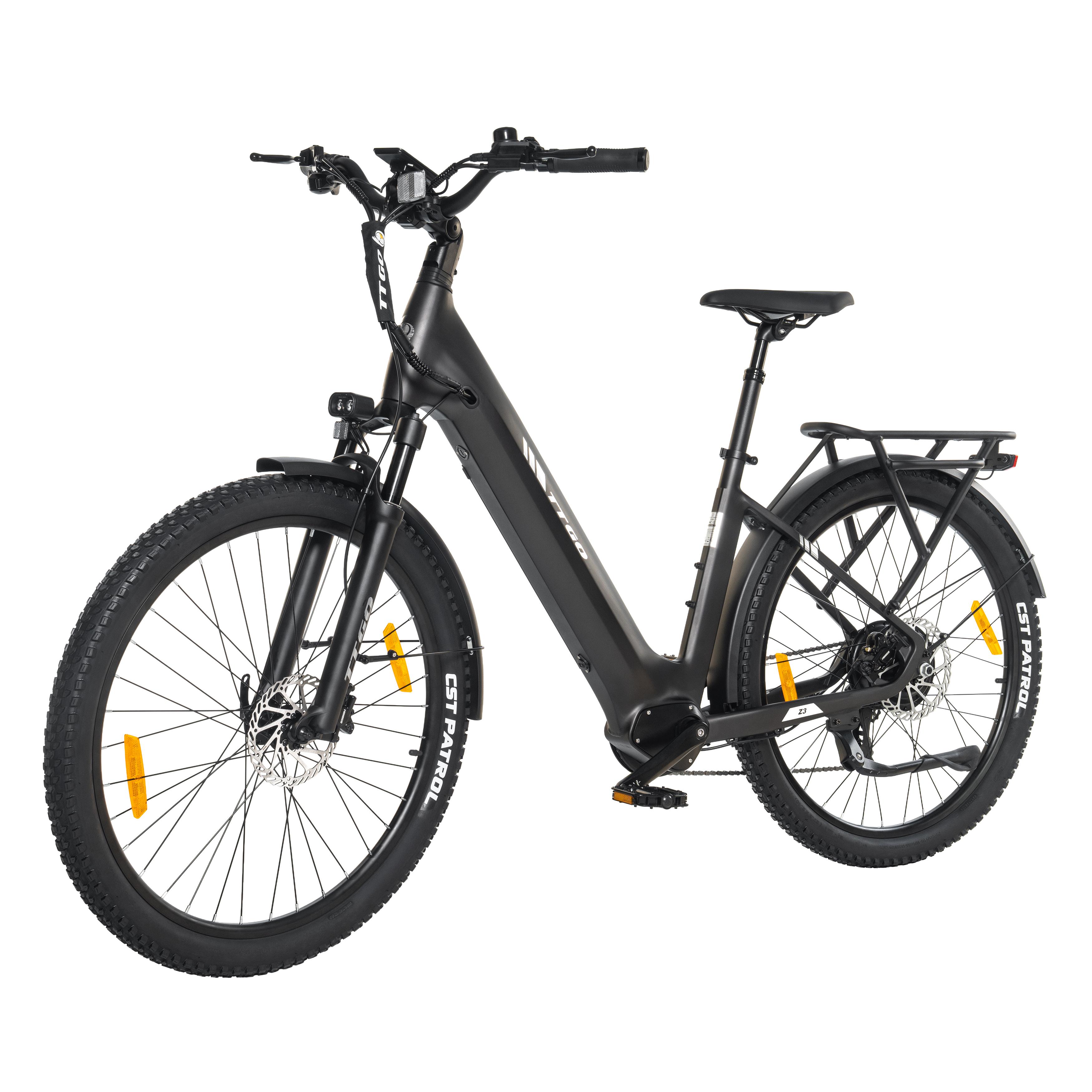 Z3 city ebike 27,5 Zoll, 250W Hinterradmotor 70Nm, 48V 15Ah Akku bis 120km Reichweite, Shimano 7-Gang, hydraulische Scheibenbremsen