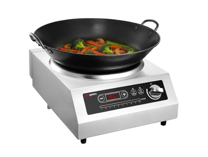 GGM Gastro Wok-Induktionsherd 3,5 kW Ideal für die Gastronomie, intuitive Touch-Bedienung, präzise Timer-Funktion, sicher durch Abschaltautomatik, robust