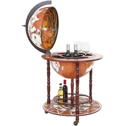 Globusbar MCW-D86, Minibar Hausbar Weinregal, Weltkugel Ø 45cm rollbar Eukalyptusholz MVG-zertifiziert